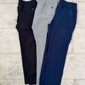 (3) Under Armour Men's Chinos Golf pants- Black, Gray, and Navy 36/30